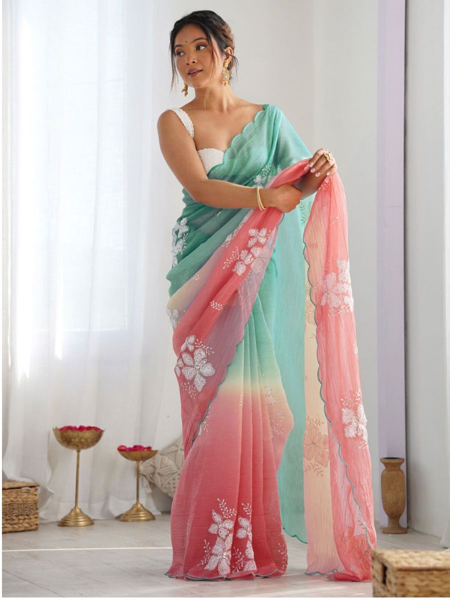 GOLD CRUSH SILK SAREE - Image 2