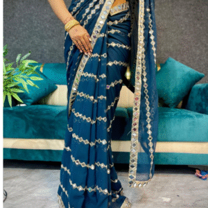 : pure georgette saree with original mirror and embroidery work with mirror blouse …