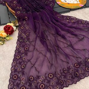 Presenting you most beautiful seqwance saree collection    Fabric details