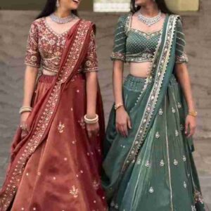 Designer Embroidered Velvet Lehenga Choli Set for Women – Traditional Wedding & Festive Wear