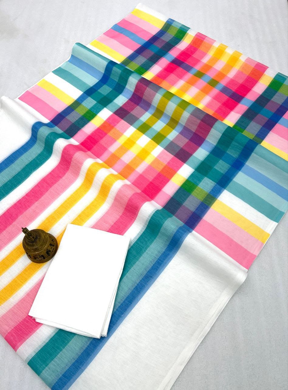 Saree Fabric - Plain Linen